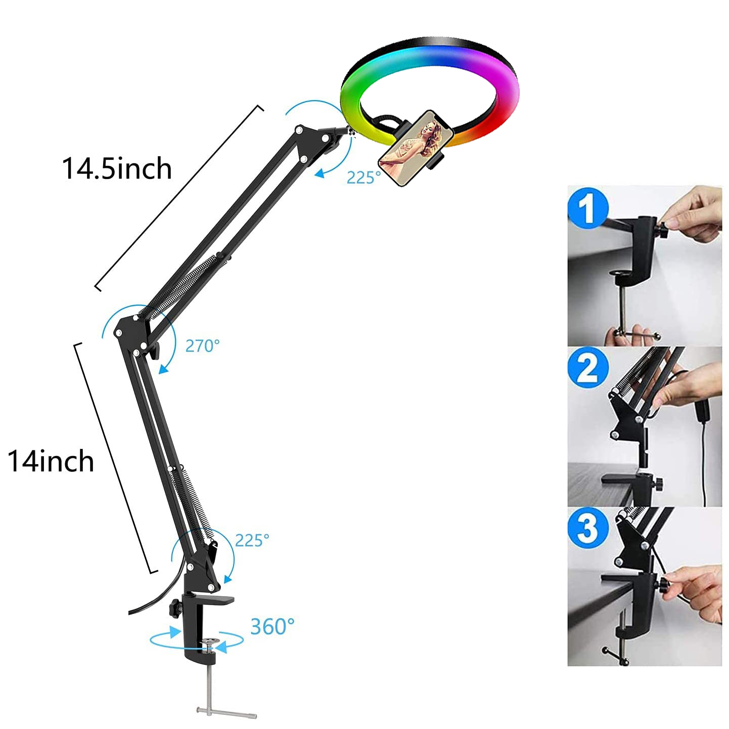 RGB Selfie Ring Light 26cm Fil - Photography Mobile Lighting recension och pris